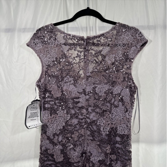 NWT $269 Alex Eveings [ 8 ] Sequin Embroidered Trumpet Gown in‎ Purple - Picture 11 of 14